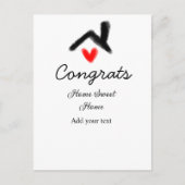 おめでとう 新しい家のオーナー 不動産のお披露目 ポストカード (正面)