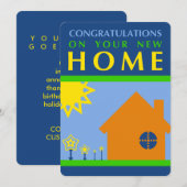 おめでとう、新しい家（モダンな形） 招待状 (正面/裏面)