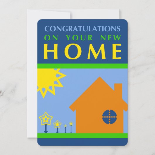 おめでとう、新しい家（モダンな形） 招待状 (正面)