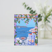 おめでとう 新しい家 海の景色 アート ポストカード (スタンド正面)