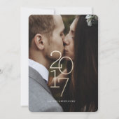 おめでとう！ | 新年の金ゴールドホリデーフォトカード シーズンカード (正面)