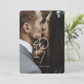 おめでとう! | 新年の金ゴールドホリデーフォトカード シーズンカード (スタンド正面)