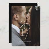 おめでとう! | 新年の金ゴールドホリデーフォトカード シーズンカード (正面/裏面)