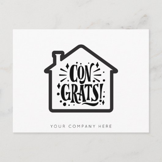 おめでとう 新築マイホーム エステート ポストカード (正面)