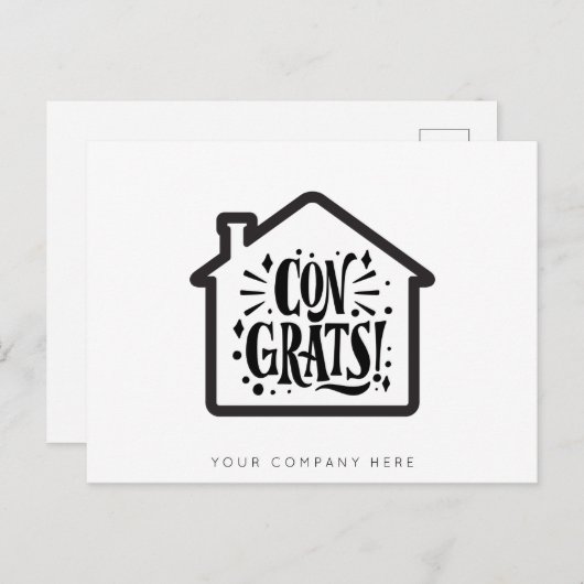 おめでとう 新築マイホーム 不動産 ポストカード (正面/裏面)