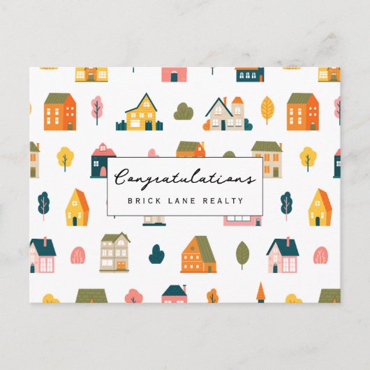 おめでとう 新築住宅オーナー 不動産 ポストカード (正面)