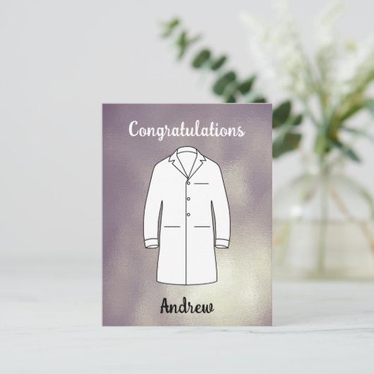 おめでとう 現代の白衣式 ドクター ポストカード (スタンド正面)