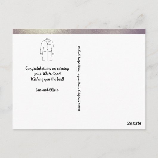 おめでとう 現代の白衣式 ドクター ポストカード (裏面)