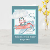 おめでとう！男の子！孫　[お名前] カード (黄色い花)