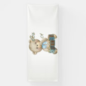 「おめでとう　男の子」4x10 ヴィニール バナー 横断幕 (縦)