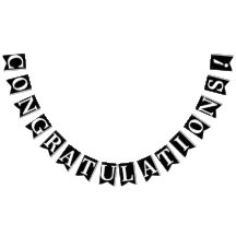 おめでとう、白文字オンブラック