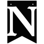 おめでとう、白文字オンブラック バンティングフラッグ (第3の旗)