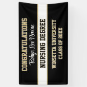 おめでとう!看護学位！卒業 横断幕 (縦)