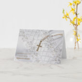 おめでとう&神の祝福を どんな関係でもどんな名前でもウェディング カード (黄色い花)