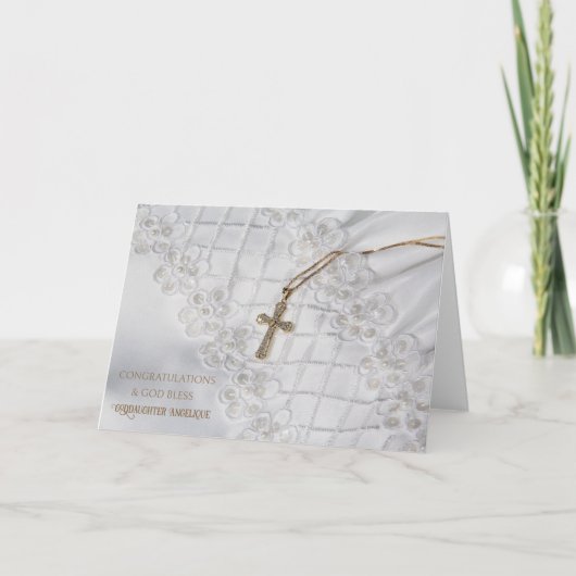 おめでとう&神の祝福を どんな関係でもどんな名前でもウェディング カード (正面)