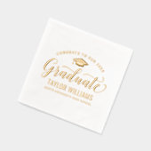 おめでとう 私たちの卒業生 エレガントスクリプト 箔ナプキン (左)
