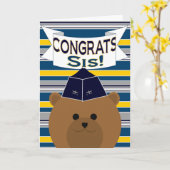 おめでとう – 空軍 – 姉妹/姉妹 カード (黄色い花)