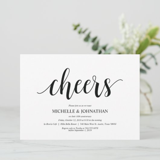 おめでとう、結婚記念日祝賀会への招待 招待状 (スタンド正面)