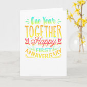 おめでとう！結婚1周年記念 一緒に過ごした1年！ カード (黄色い花)