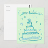 おめでとう　結婚　婚約　スケッチ　落書き ポストカード (正面/裏面)