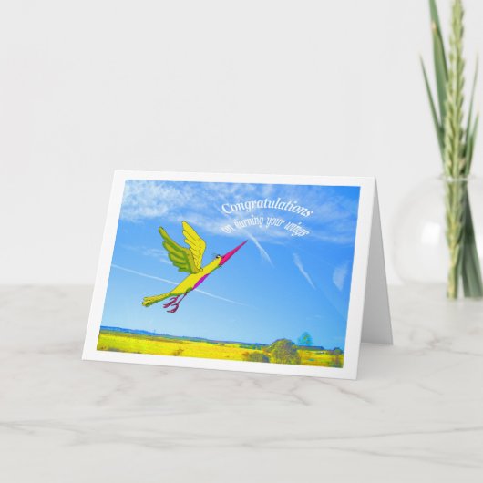 おめでとう，羽を伸ばして カード (正面)