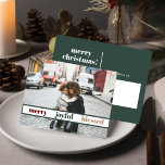 おめでとう、聖降誕祭のお祝いの写真はがき ポストカード<br><div class="desc">このクリスマスはがきは、家族の写真や手書きのフォント、緑と白モダンの組み合わエレガントせを追加する場所です。必要に応じて「多く」の単語を編集し、すべての色を好みに合わせて編集します。</div>