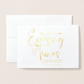 おめでとう！花嫁と花婿の友達 結婚記念日 箔カード (封筒付き正面)