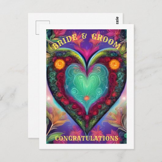 おめでとう　花嫁と花婿 ポストカード (正面/裏面)