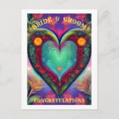 おめでとう　花嫁と花婿 ポストカード (正面)