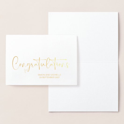 おめでとう　花嫁と花婿　結婚　婚約 箔カード (ディスプレー)