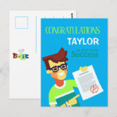 おめでとう！試験合格お祝い - カスタマイズ可能 ポストカード (正面/裏面)