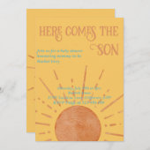 おめでとう!赤ちゃんの歓迎シャワー招待状 招待状 (正面/裏面)