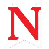 おめでとう、赤文字オンホワイト バンティングフラッグ (第3の旗)