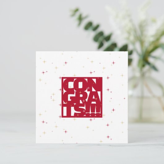 おめでとう（赤） カード (スタンド正面)