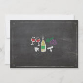 おめでとう！退職パーティーのチョークボードワインボトル招待状 招待状 (裏面)