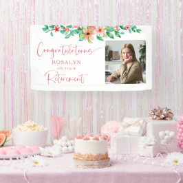 おめでとう　退職　花　トロピカル　写真　スクリプト 横断幕