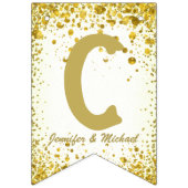 ☆おめでとう☆金ゴールド紙吹雪 バンティングフラッグ (第1の旗)