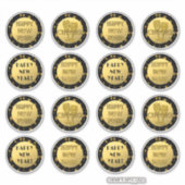 おめでとう!金フェイク箔金ゴールドグリッター シール (正面)