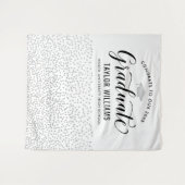 おめでとう！銀色のコンフェッティーパーティー タペストリー (正面(横))