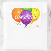 おめでとう 長方形シール (バッグ)