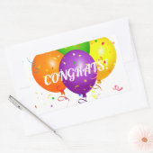 おめでとう 長方形シール (封筒)