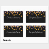 おめでとう 長方形シール (シート)