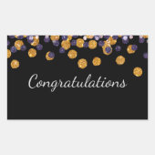 おめでとう 長方形シール (正面)