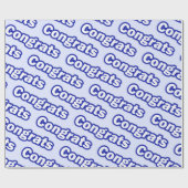 おめでとう（青い背景） ラッピングペーパー (フラット)