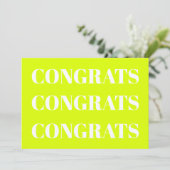 おめでとう 黄緑 緑 白 現代のカード (スタンド正面)