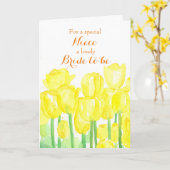 おめでとう　黄色いチューリップの花嫁候補　姪 カード (黄色い花)