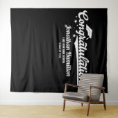 おめでとう 黒い卒業パーティーの背景 タペストリー (インサイチュ(横))