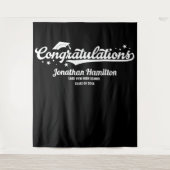 おめでとう 黒い卒業パーティーの背景 タペストリー (正面)