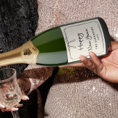 おめでとう！黒パーソナライズされたとホワイトボウ スパークリングワインラベル