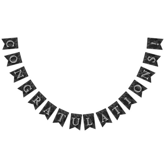 おめでとう – 黒大理石 バンティングフラッグ (全)